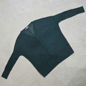 Jennifer Lopez Women's Dark Green Metallic Knit V Neck Sweater Size M